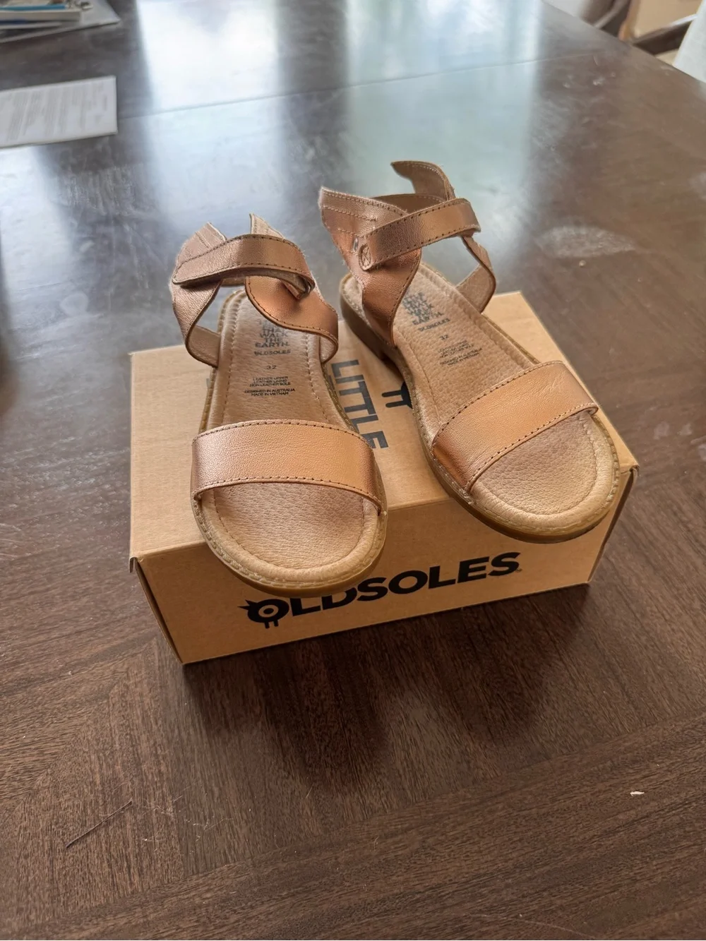 Old Soles Flying Sandals in Metallic Copper Girls Size 1